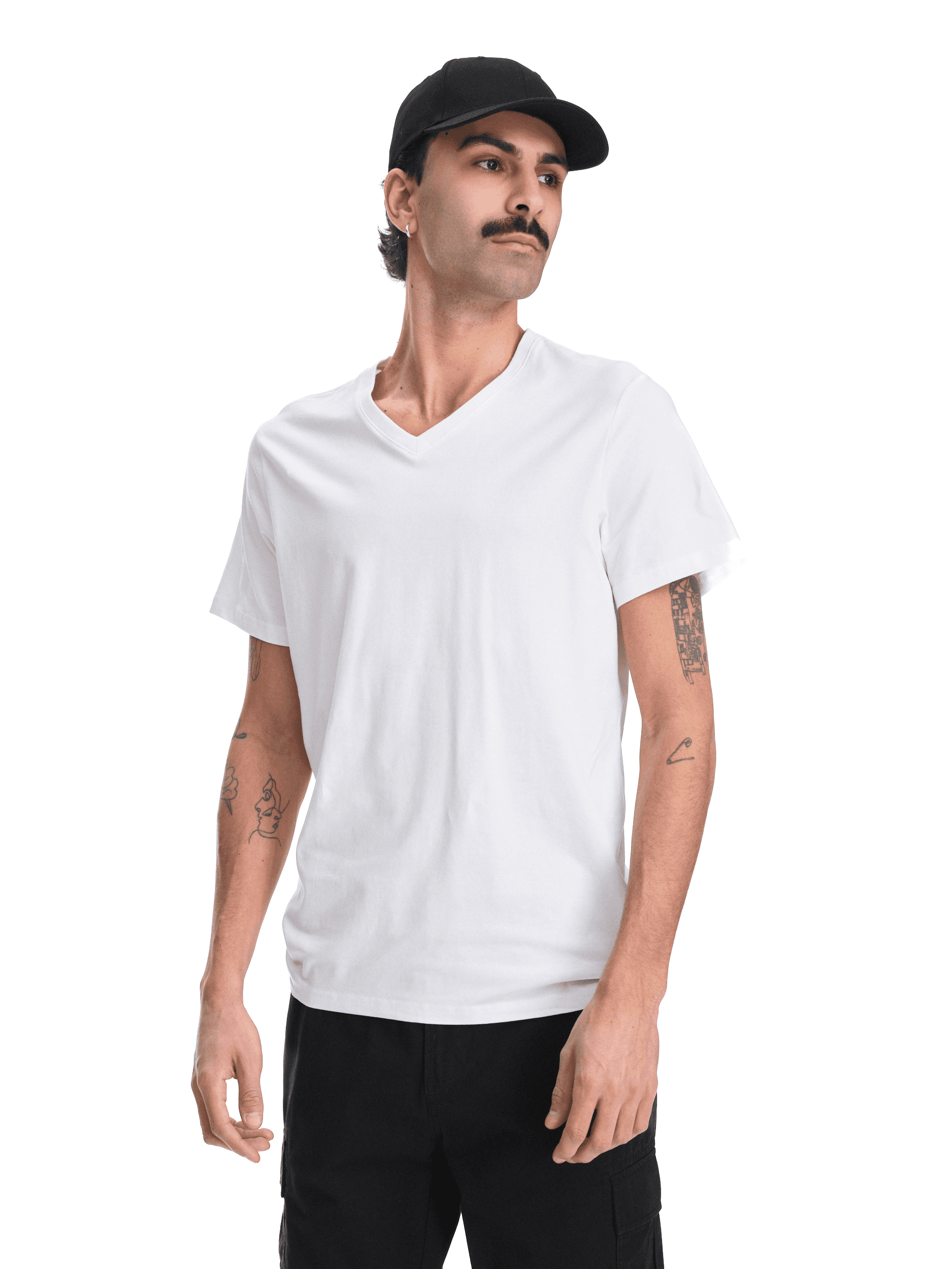 GUL&BLÅ, Prime V-Neck Tee M, Model 1